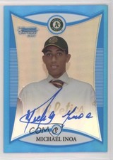 2008 Bowman Draft Prospects Chrome Blue Refractor Michael Ynoa Inoa Auto 3rt