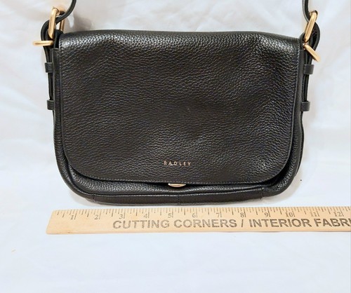 Radley London Black Pebbled Leather Handbag Handtasche Goldtone. TOP - Bild 3 von 8