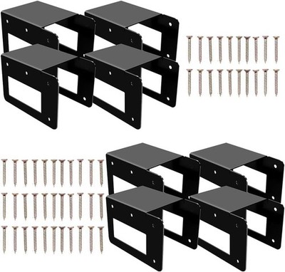 8 Pack Firewood Log Storage Rack Bracket Outdoor, Adjustable Heavy Duty Powder C