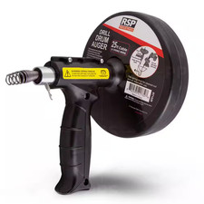 1/4 In. X 25 Ft. Drill and Manual Drum Auger with Steel Plumbing Drain Snake Dra