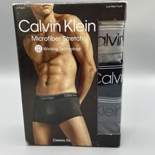 Calvin Klein 3 Pack XL Classic Fit Low Rise Microfiber Stretch Boxer Briefs
