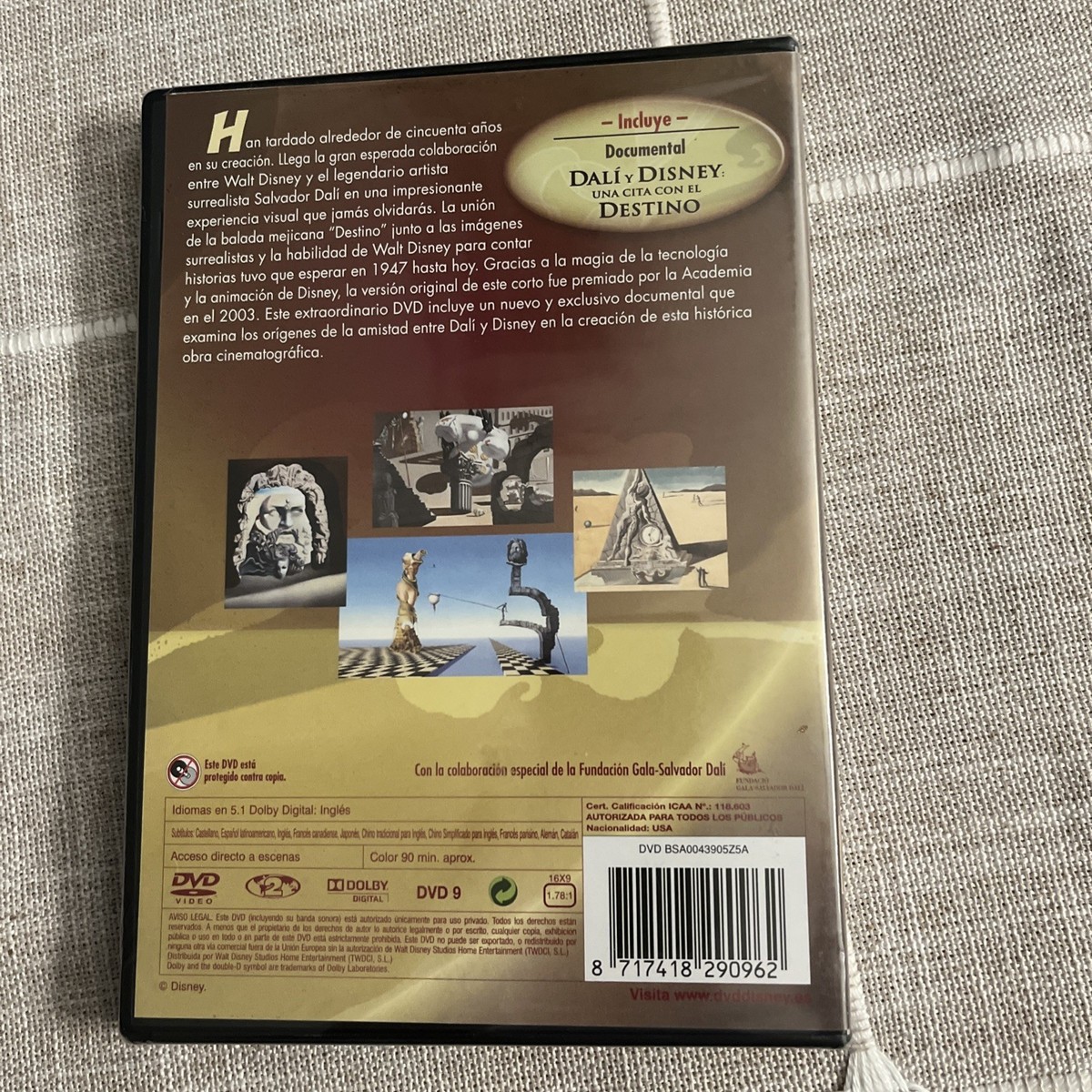 Destino Walt Disney & Salvador Dali DVD Spanish Region 2 RARE for