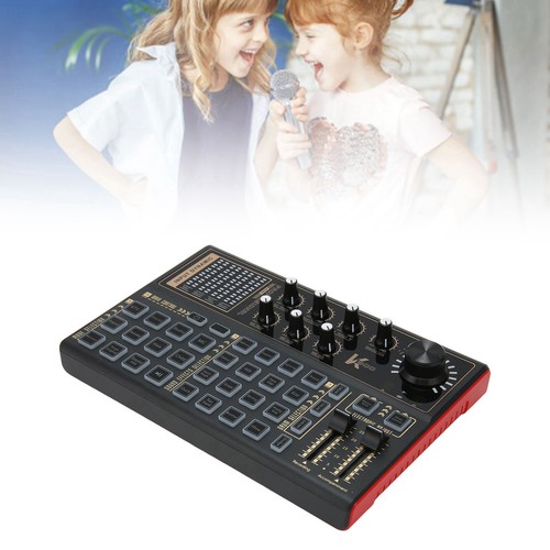 Black Sound Mixer Board Colorful Lights Multiple Sound Effects Voice Changer NEW - Afbeelding 9 van 12