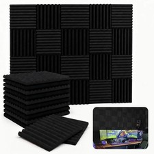 12/48/96 Pack Acoustic Wall Panels Studio Sound Noise Proofing Insulation Foam