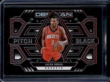2021-22 Panini Obsidian Jalen Green Pitch Black Electric Etch Red RC #/5 Rockets