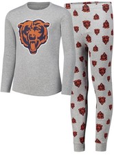 NWT NFL Chicago Bears Football Youth Large 14-16 Unisex Long Sleeve Pajama Set