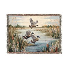 Mallard Woven Blanket, Nature Home Decor, Cozy Outdoor Gift, Wildlife Throw,