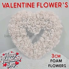 100PCS Foam Roses 3cm Artificial Foam Flower Heads DIY Rose Bear Decor Gift UK