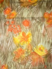 Vintage Mid Century c1940-50's Cotton Floral Fabric 1 1/3" x 36"