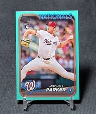 Mitchell Parker Aqua Rookie RC 2024 Topps Update Card #US5 Washington Nationals