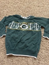 NFL Team Apparel Green Bay Packers Kids Sweater 5T Cotton Crew Pullover Green