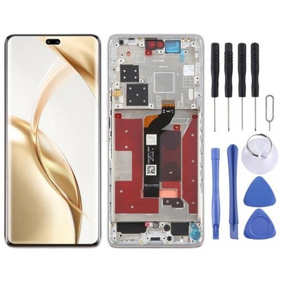 For Honor 200 Pro LCD Screen Digitizer Full Assembly with Frame silver