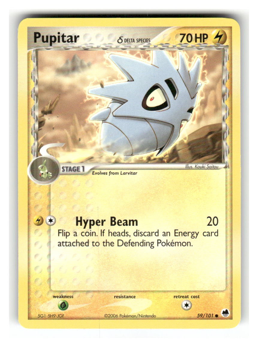 Pupitar 59/101 Common Dragon Frontiers Pokemon Lightly Played