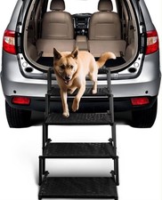Foldable Dog Stairs for Large Dogs - Extra Wide Pet Ramp for Cars, SUV, Truck,
