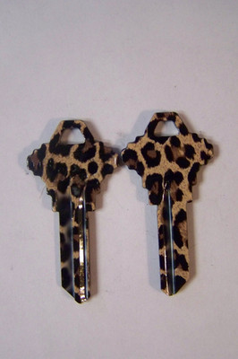 Zebra print  Schlage SC1 House Key Blanks qty 2