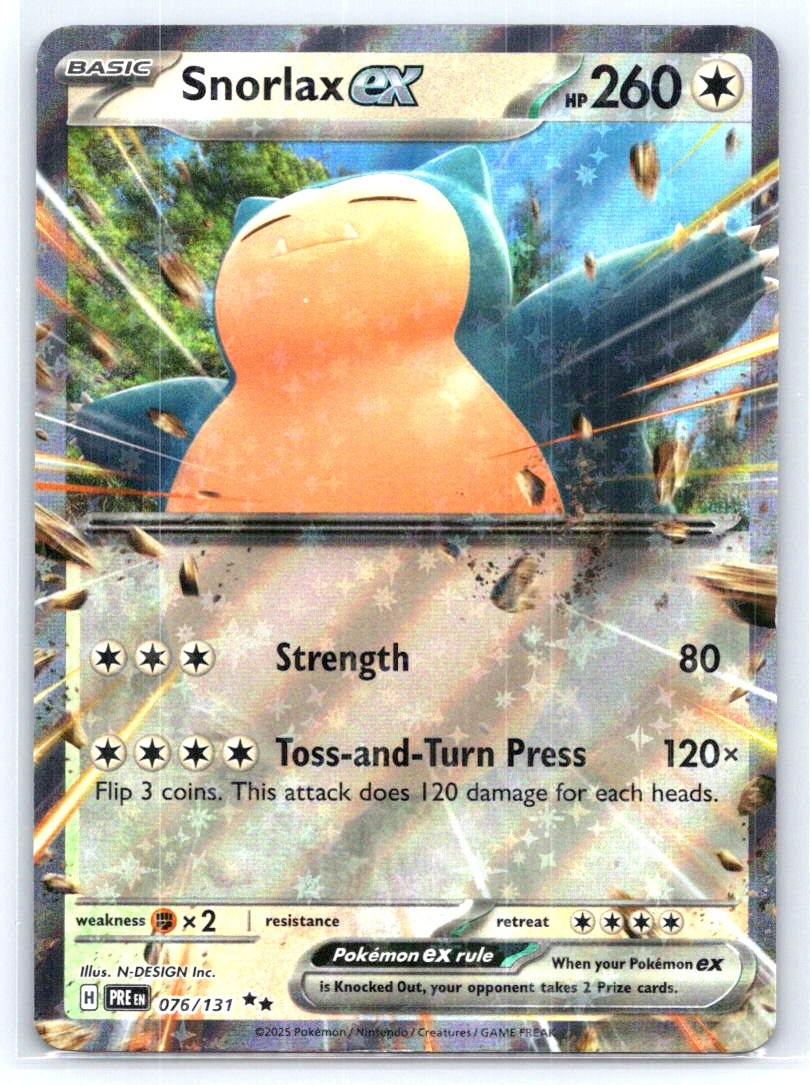 Snorlax ex 076/131 Holo Double Rare Prismatic Evolutions Pokemon Near Mint