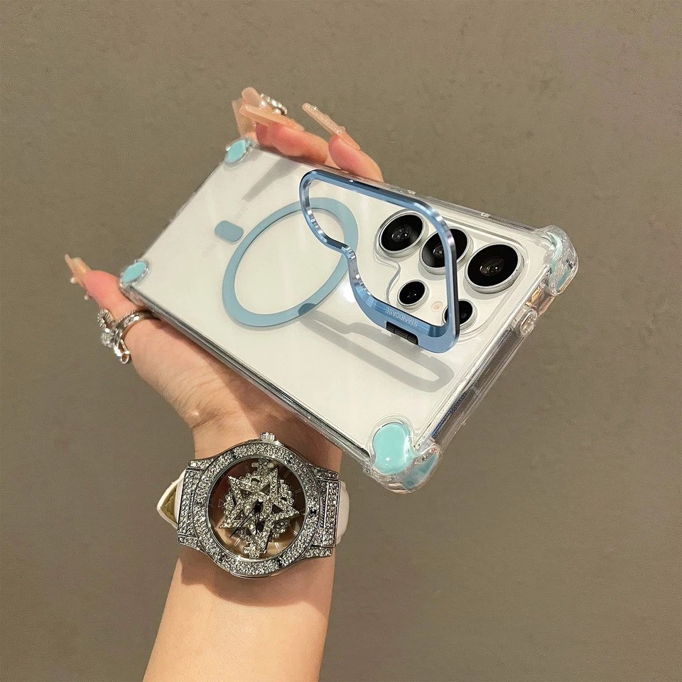 Case For Samsung Galaxy S25 S24 S23 Ultra A16 A36 Magnetic Clear Kickstand Cover