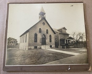 Vtg 1920s Photo Southmont UB Church & Parsonage Johnstown PA United Brethren