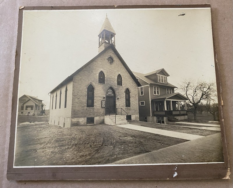 Vtg 1920s Photo Southmont UB Church & Parsonage Johnstown PA United Brethren