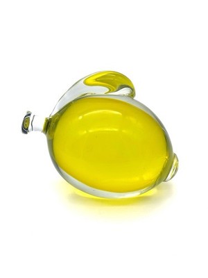 Vintage MCM Archimede Seguso Murano Glass Large Yellow Lemon Fruit Paperweight