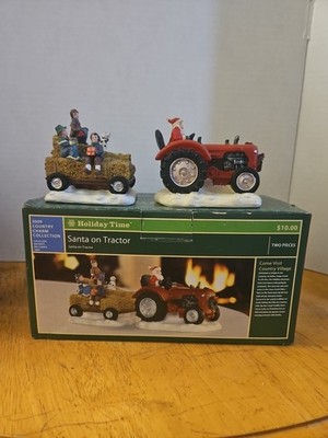 Holiday Inspirations House Accessory Santa Driving A TRACTOR NEW In The Box!
