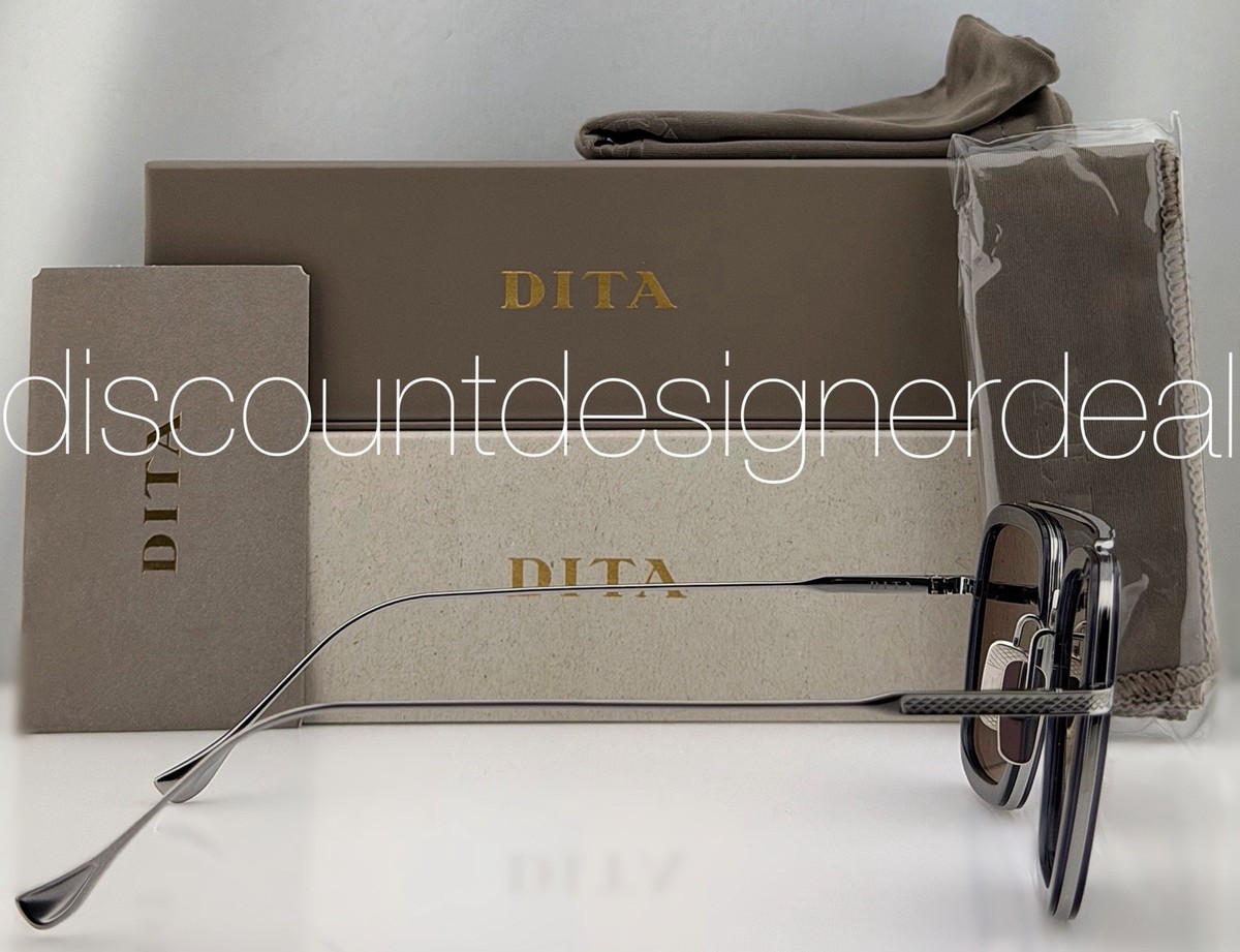 DITA Flight 006 Sunglasses Silver Smoke Gray Dark Gray Lens 52mm
