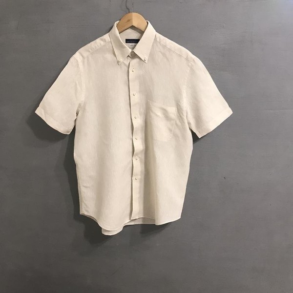 Men Lavorazione Artigianale Shirt Beige Linen 44 /