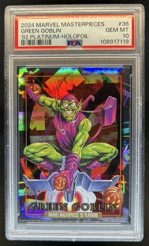 2024 Marvel Masterpieces '92 Platinum Green Goblin Holofoil #36 PSA 10 GEM MINT