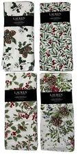 New Ralph Lauren Kitchen Dish Towel Set of 3 Christmas Holiday 100% Cotton 17x28