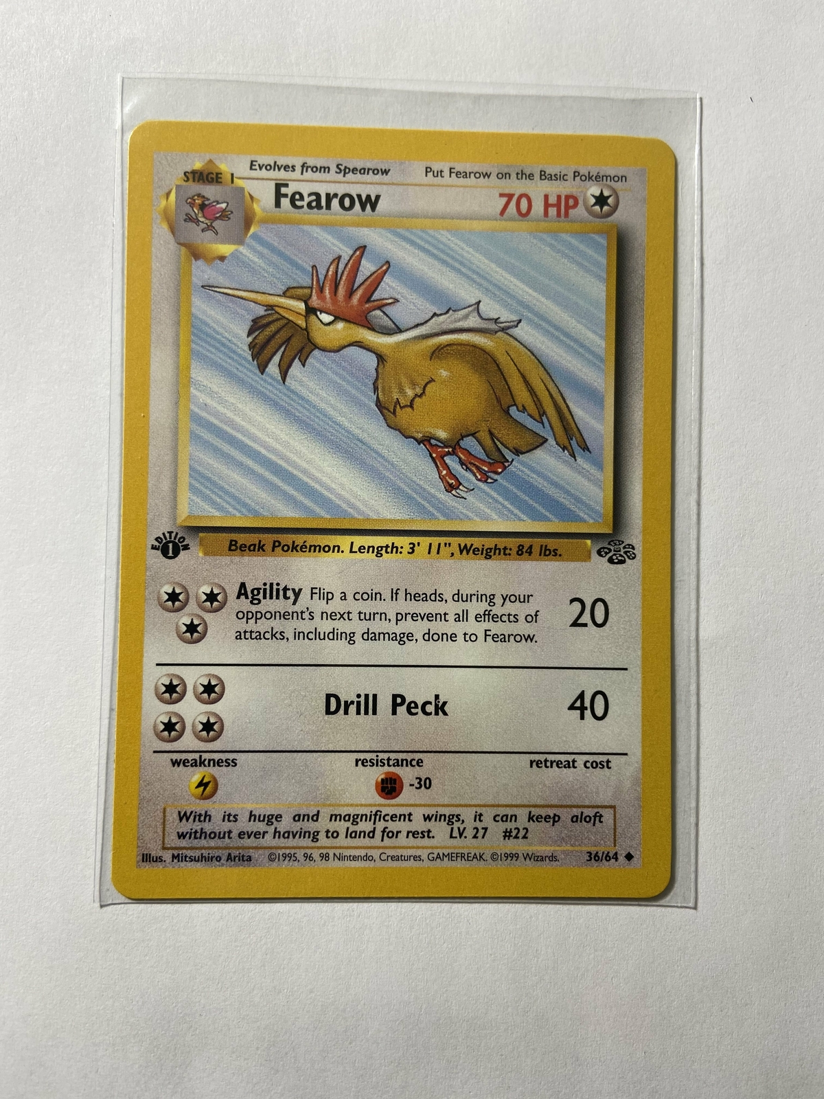 Fearow 1st edition Jungle near mint condition ENGLISH  36/64