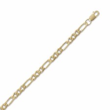 7 Inch 14/20 Gold Filled Figaro Chain Bracelet 3.6mm wide 