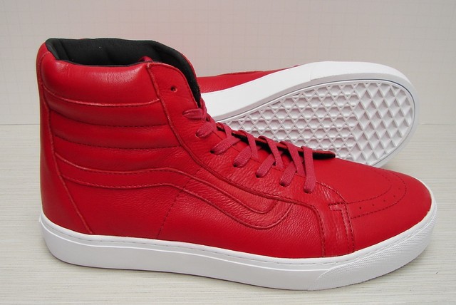 vans leather red