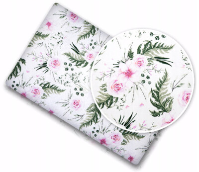 100% BAUMWOLLE BABYBETT SPANNBETTLAKEN BEDRUCKTES DESIGN, WIEGE 90x40cm, Garten Blumen