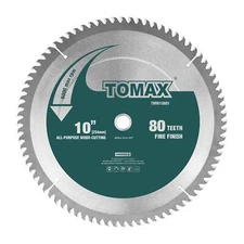 	Tomax 10-Inch 80 Tooth Atb Fine Finish Saw Blade With 5/8-Inch Arbor	