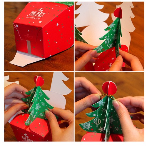 2023 Merry Christmas Tree Bell Party Paper Favour Gift Sweets Carrier Bags Boxes - Picture 12 of 12