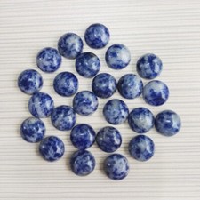 100pcs Natural Sodalite Stone 12mm Round Cab Cabochon for DIY Jewelry Making