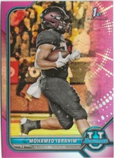 2022 Bowman Chrome University Mohamed Ibrahim Pink Refractor SP RC Detroit Lions