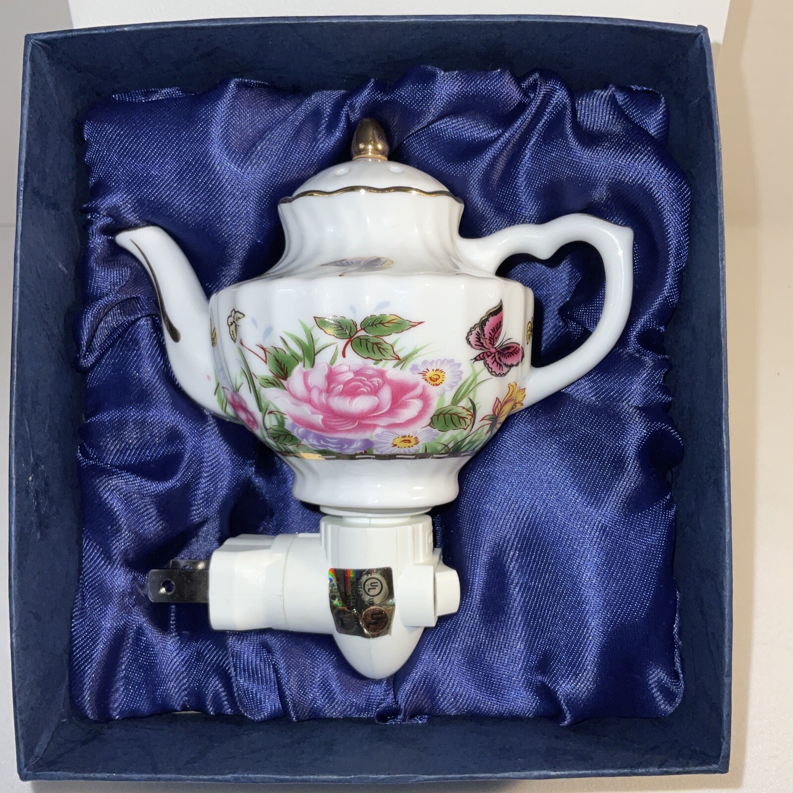 Sorelle find porcelain teapot night light Flowers and butterflies eBay