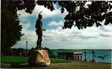 Vintage Postcard- Statueof the Indian Chief Massasoit, Plymouth, MA 1960s