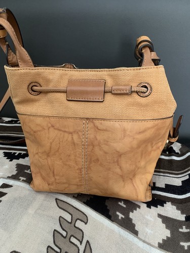 Mimco Cross Body Tan Leather Drawstring + Tassel - Picture 5 of 7