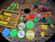    LARGE Vintage Play Food  Dish Set: Retro Kitchen Fun Lot   