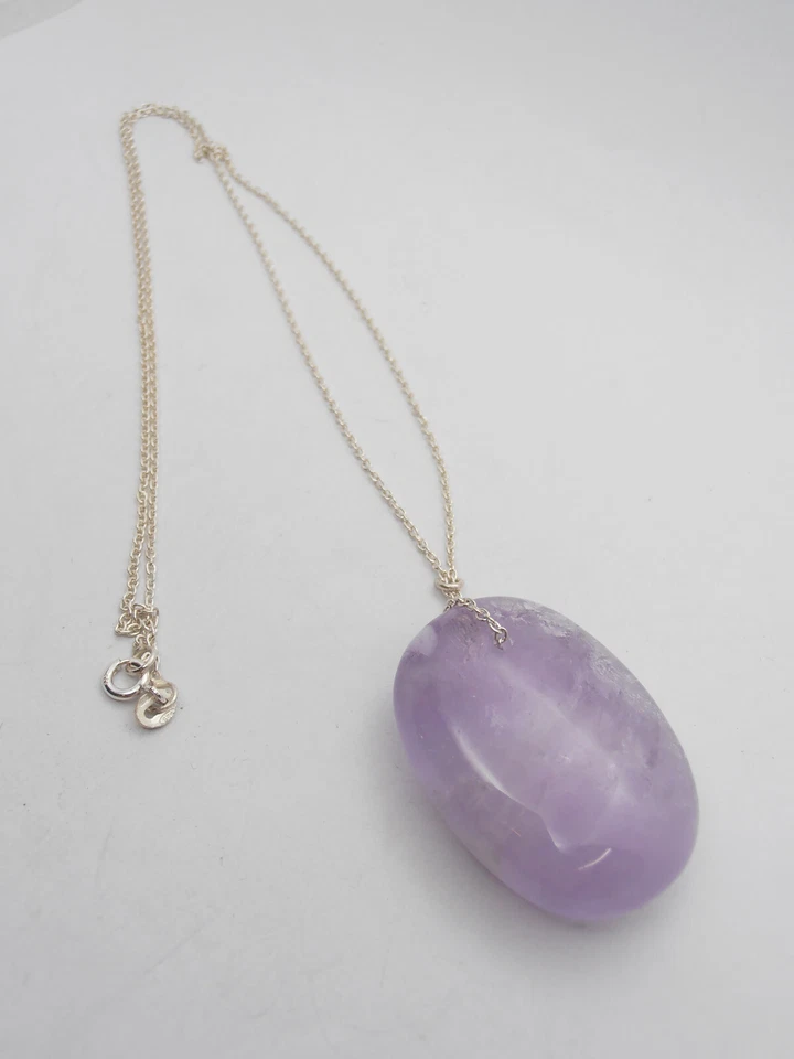 Girocollo in Argento 925 e Ametista Naturale - Ciondolo Pietra Dura - Pendente - - Immagine 4 di 4
