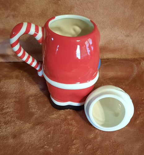 Temptations By Tara Set Of 4 Lidded Santa Mugs 24 oz Christmas Holiday QVC - Picture 9 of 11