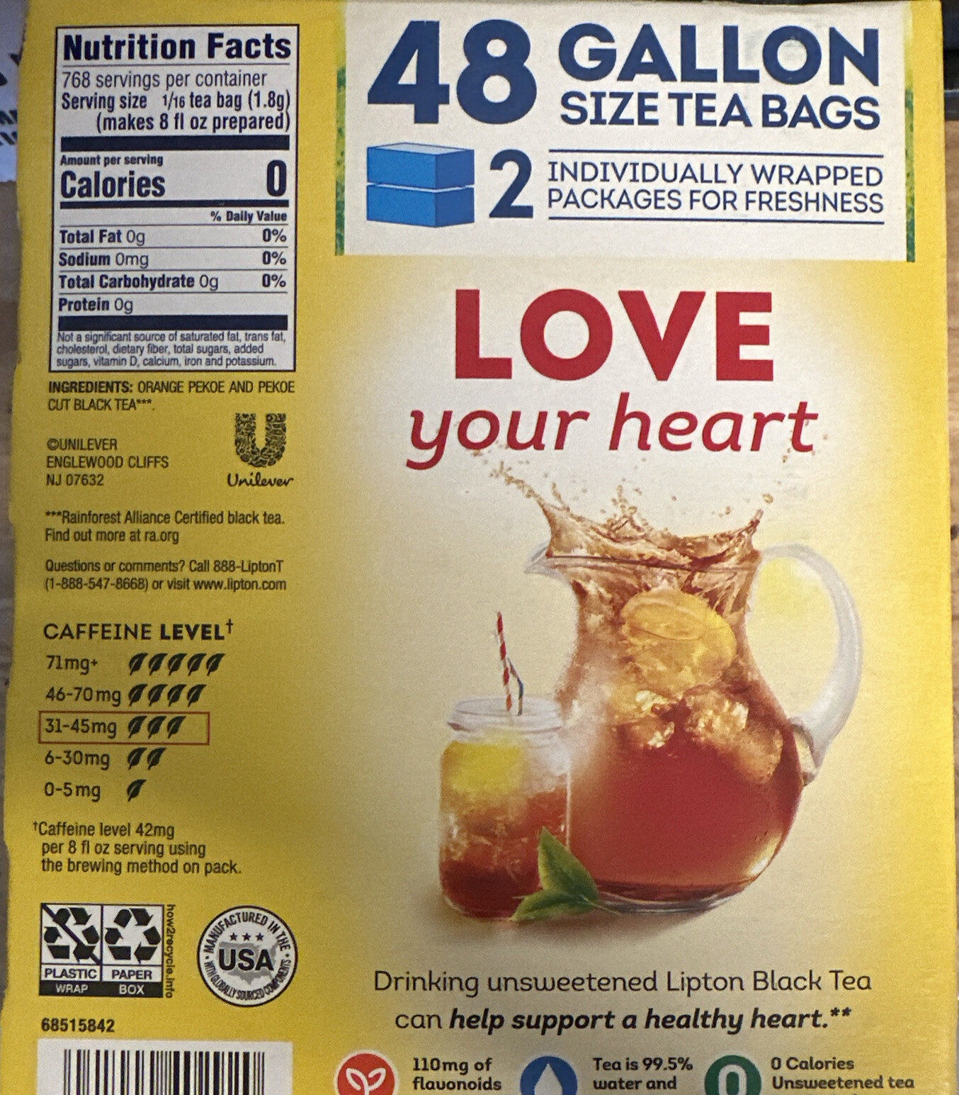 Lipton Iced Tea, Gallon Size Tea Bags (48 ct.) FREE SHIPPING