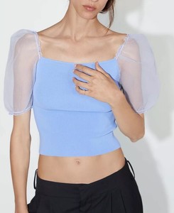 women's sheer sleeve tops