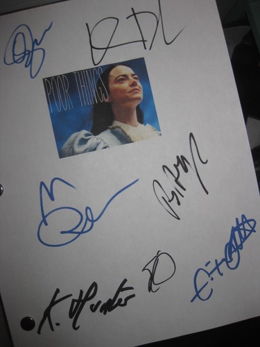 Poor Things Signed Film Script X7 Emma Stone Mark Ruffalo Willem Dafoe Youssef R - 第 1/1 張圖片
