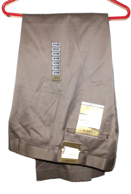 Axist Classic Fit Pants Flat Front Brown Polished Finish Wrinkle Free 30 x 32