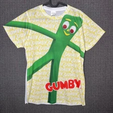 LogoVision Tshirt Men's Medium Multicolor Gumby All Over Print Outdoor 