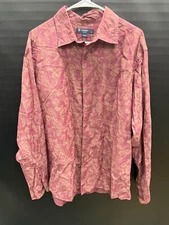 Vtg Cremieux Classic Long Sleeve Shirt Men XL Reddish Paisley Button Up
