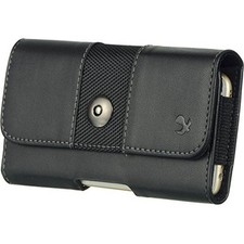 Funda de cuero con clip para cinturón horizontal negra 4 para HTC Desire 626 626s